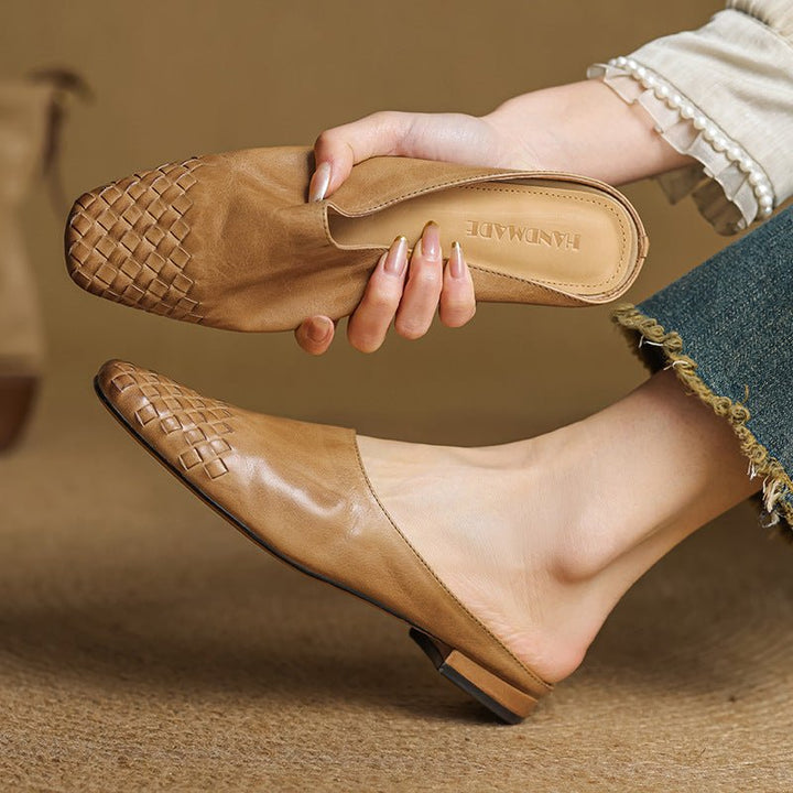 Mia | Zoccoli slip-on in pelle intrecciata, eleganti e comodi