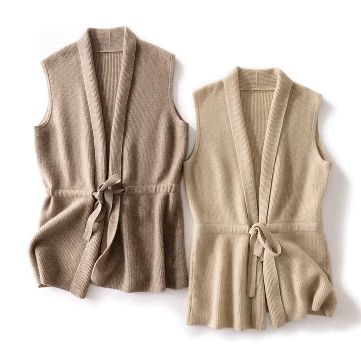 Charlotte | Luxurious And Refined Merino Wool Belted Vest