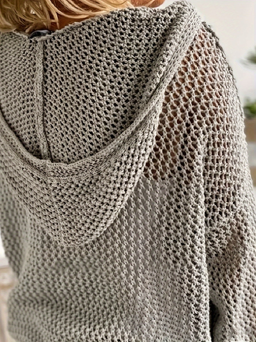 Delaney | Open-Knit Hooded Sweater – Relaxed Style for Women