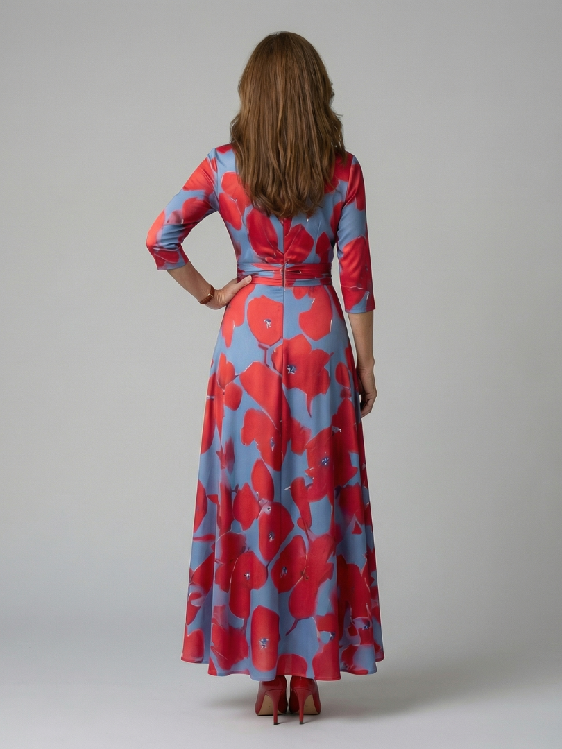 Celine | Midi Dress – Floral Cross Wrap Style for Women