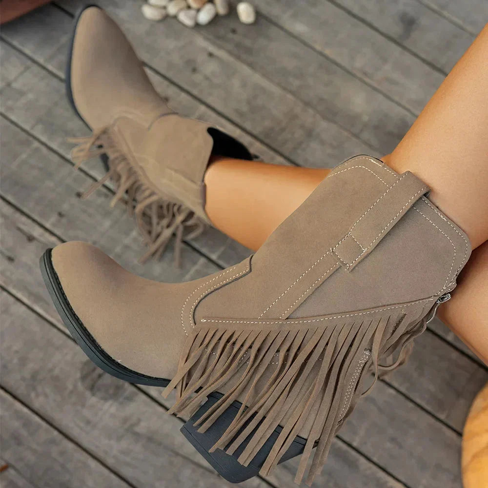 Cynthia | Stylish And Comfortable Fringe Cowboy Boots
