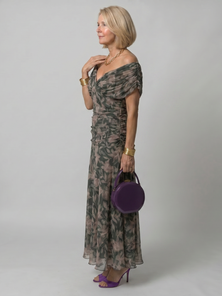 Calen | Off Shoulder Midi Dress – Lightweight and Comfortable Style for Women