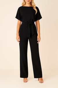 Maya | Lässiger und eleganter Jumpsuit mit weitem Bein und Bindegürtel