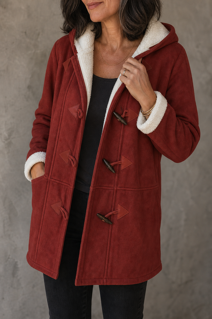 Suedeluxe | Hooded Faux Suede Coat with Plush Lining