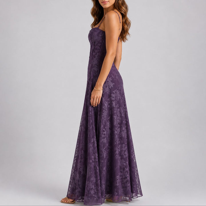 Sophia | Elegant Floral Corset Fall Wedding Maxi Dress