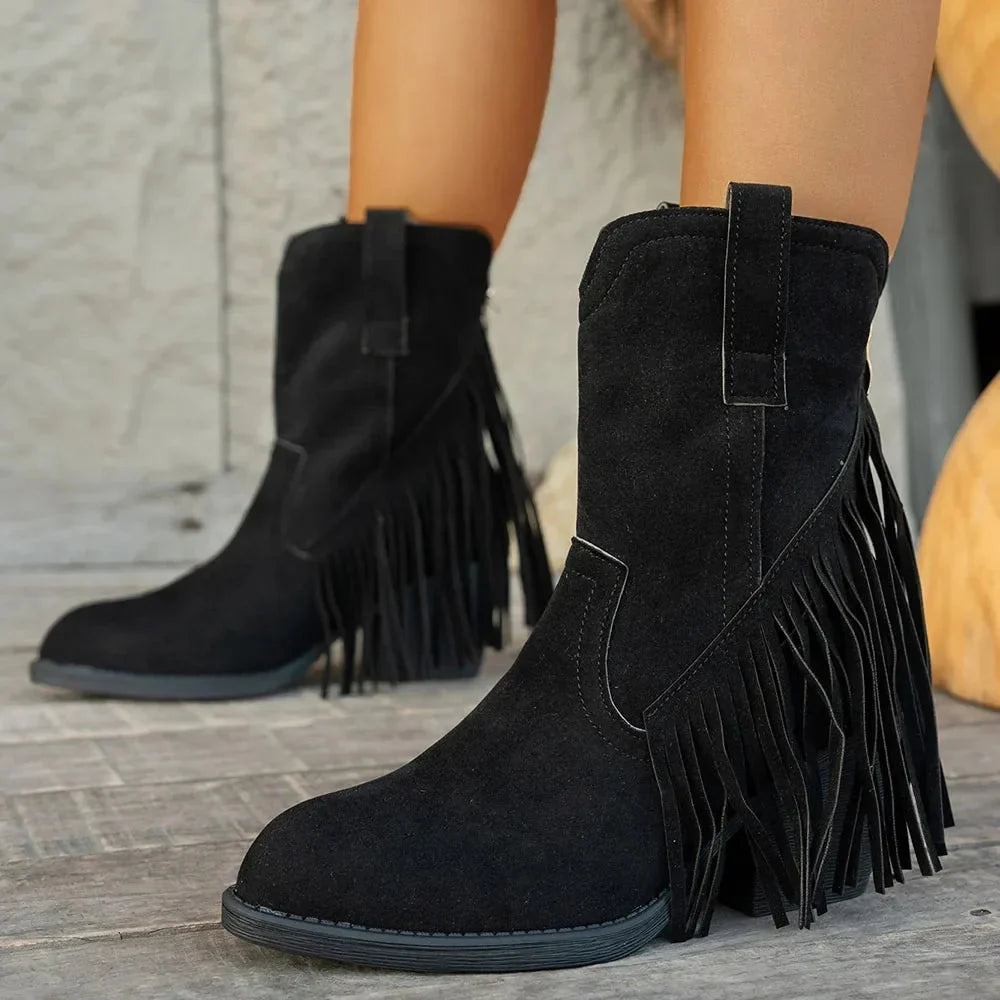 Cynthia | Stylish And Comfortable Fringe Cowboy Boots