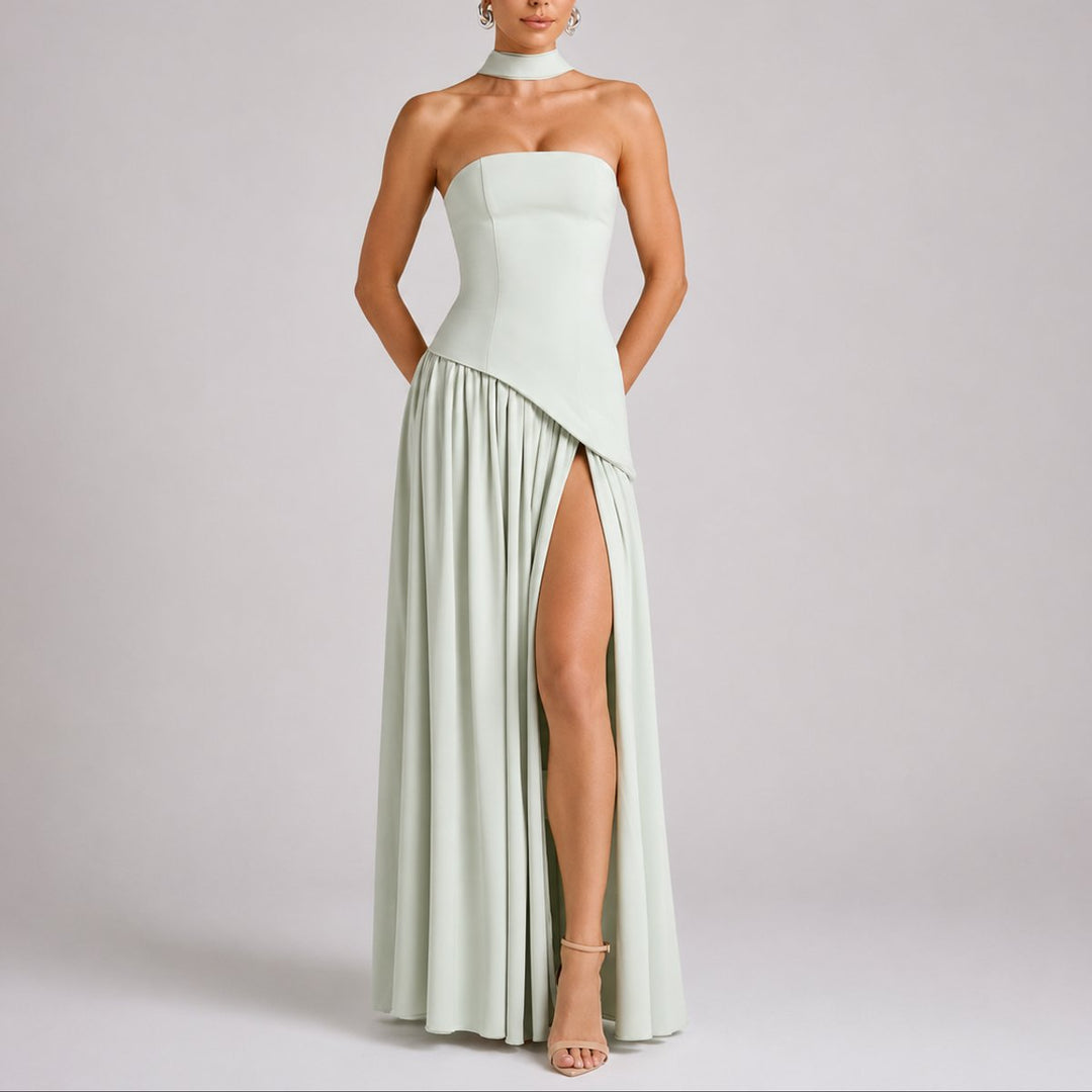 Elena | Elegant Fall Wedding Strapless Maxi Dress