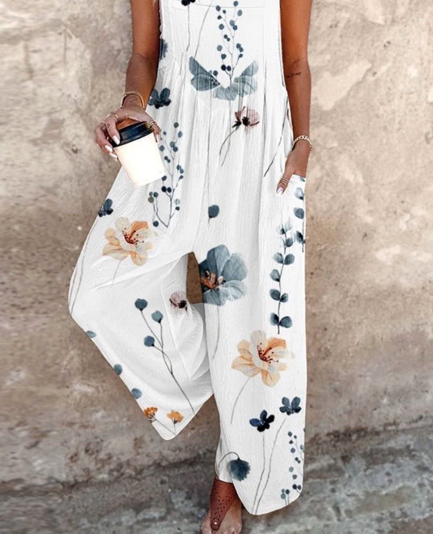 Nora | Floral Print Jumpsuit – Wide Leg Style for Women