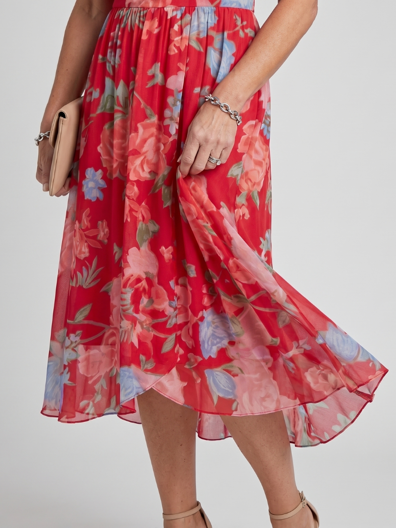 Mirabel | Midi Dress – Flutter Sleeve Floral Print for Women
