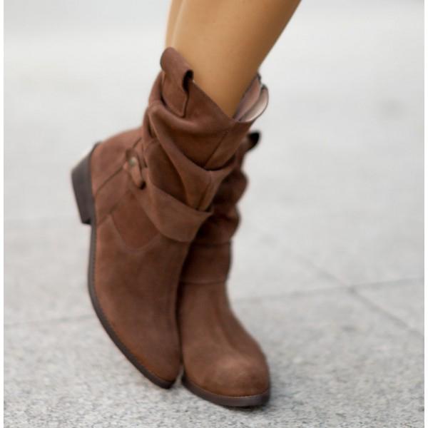 Dede | Relaxed-Fit Slouch Ankle Boots with Low Block Heel