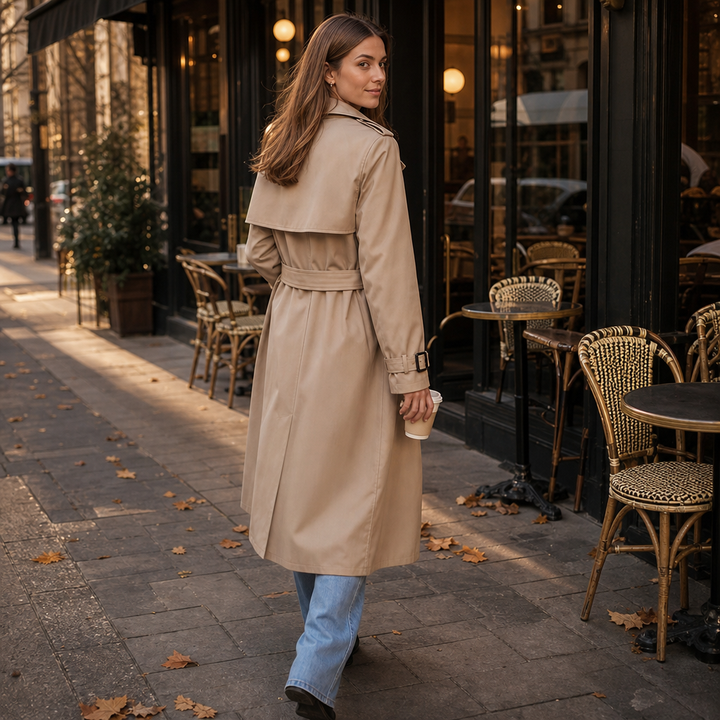 Winterly | Mid-Length Trench Coat – Belted Style for Women