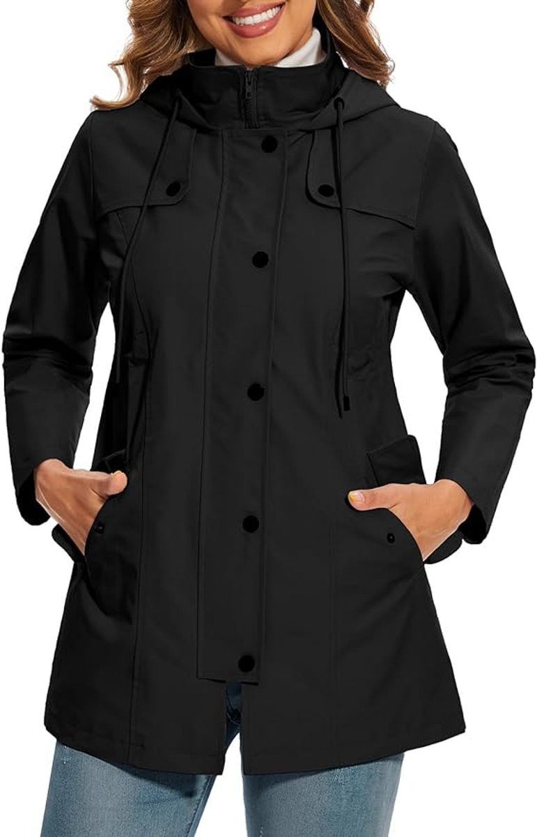Elysia | Waterproof Hooded Raincoat for Women – Stylish with Fleece Lining