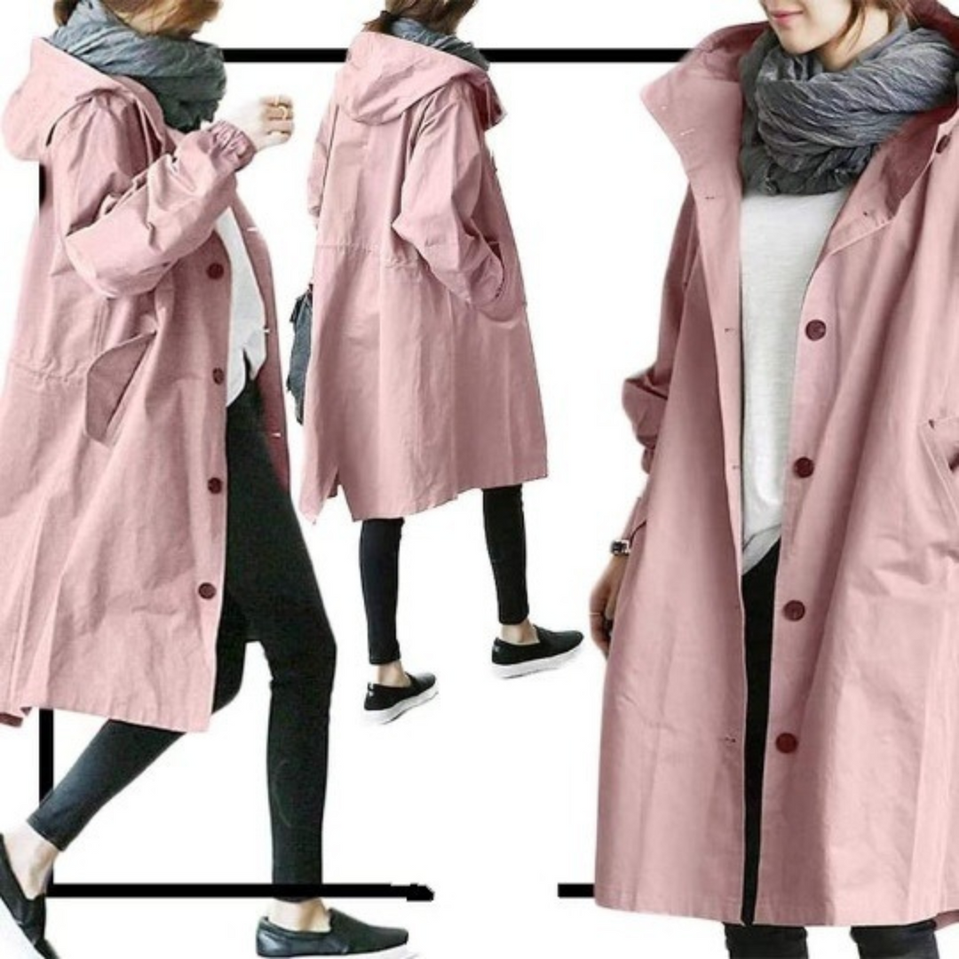 Eleanor | Functional And Elegant Long Hooded Trench Coat