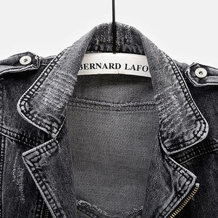 Jack | Edgy And Stylish Distressed Denim Moto Vest