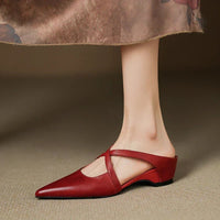 Harper | Mules in pelle – Eleganti con cinturini incrociati e tacco basso da donna