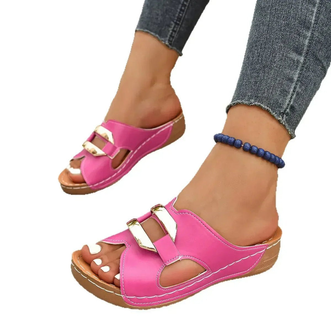 Nora | Orthopedic Wedge Sandals – Vegan Slip-On Style for Women