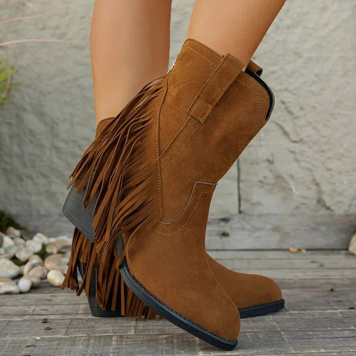 Cynthia | Stylish And Comfortable Fringe Cowboy Boots