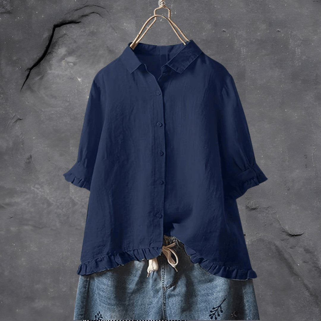 Willa | Ruffle-Hem Blouse – Effortlessly Feminine Style for Women