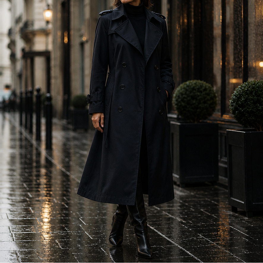 Mayfield | Long Trench Coat – Double-Breasted Stylish Layer