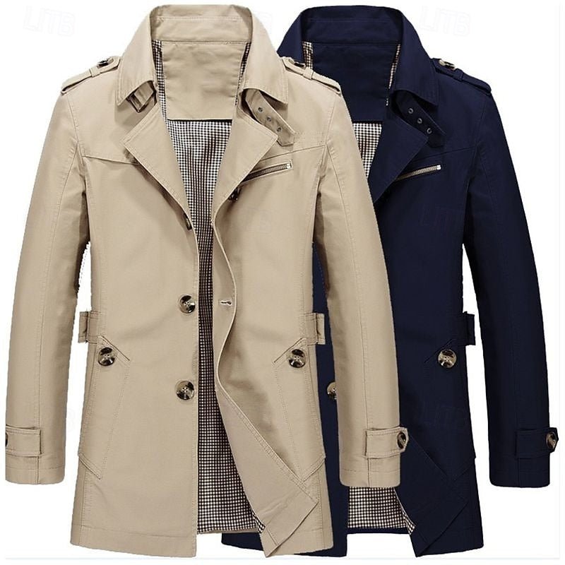 Lenny | Single-Breasted Trench Coat – Timeless Style for Men