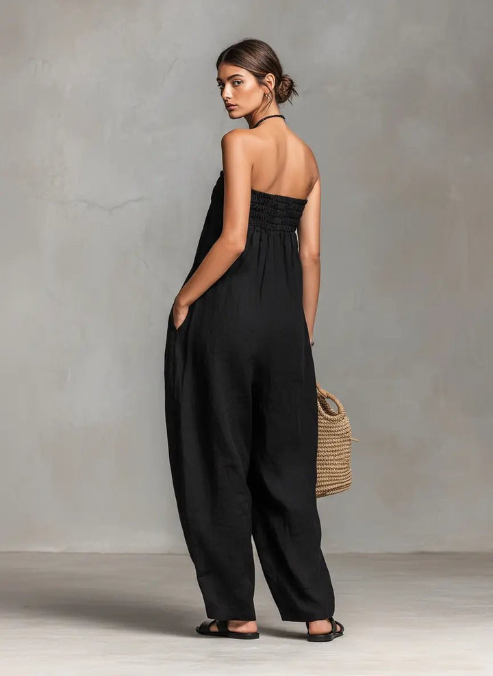 Hannah | Wide-Leg Jumpsuit – Elegant Strapless Design for Women