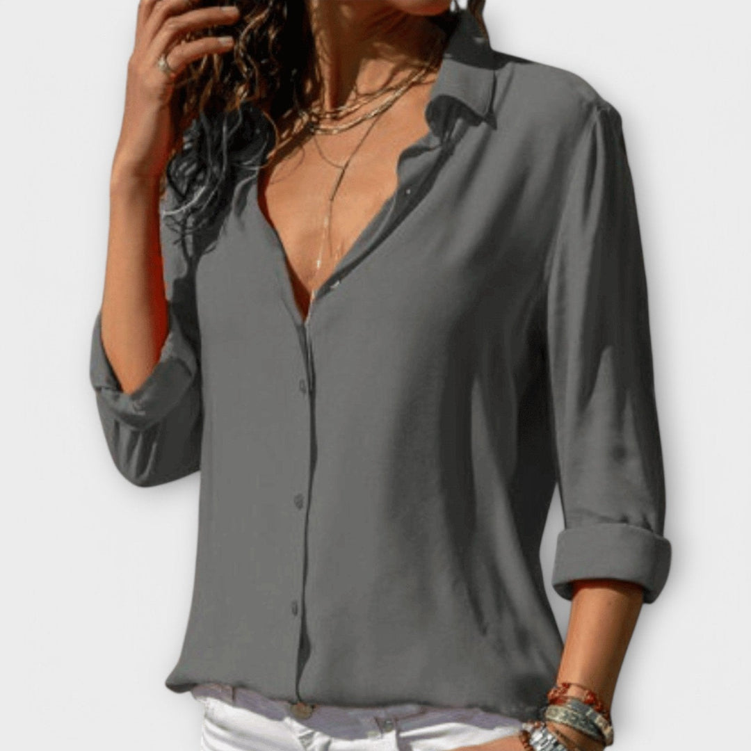 Isla | Button-Up Blouse – Timeless Design for Women