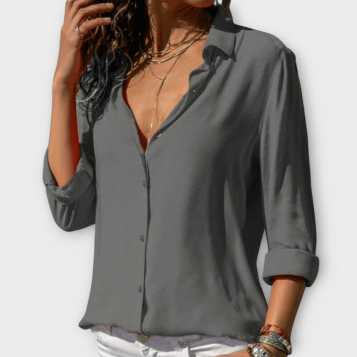 Isla | Button-Up Blouse – Timeless Design for Women