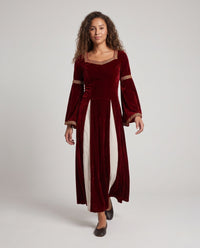 Rosalie | Vintage-inspiriertes Halloween-Kleid aus Samt mit betonter Taille