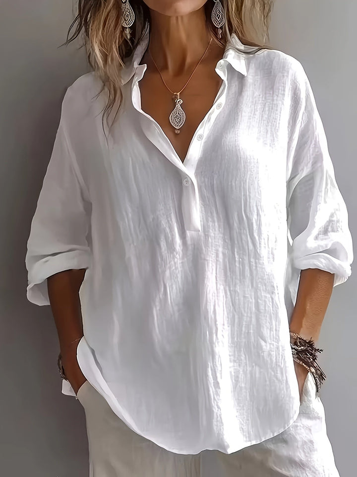 Freya | Relaxed Collared Blouse – Effortless Everyday Style for Women