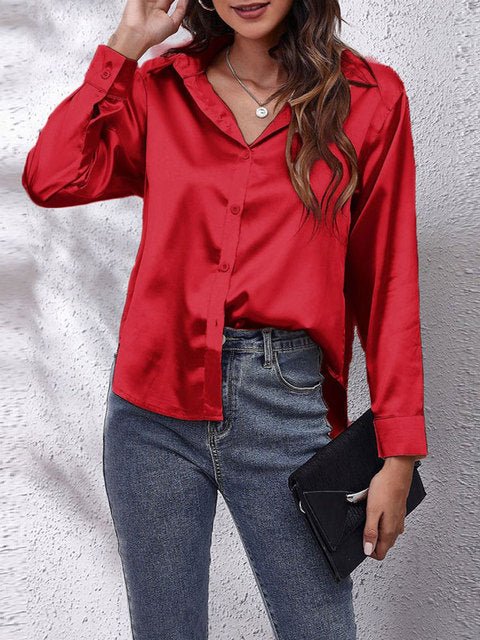Liora | Silk Shirt – Elegant Long Sleeve Style for Women