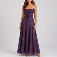 Sophia | Elegant Floral Corset Fall Wedding Maxi Dress