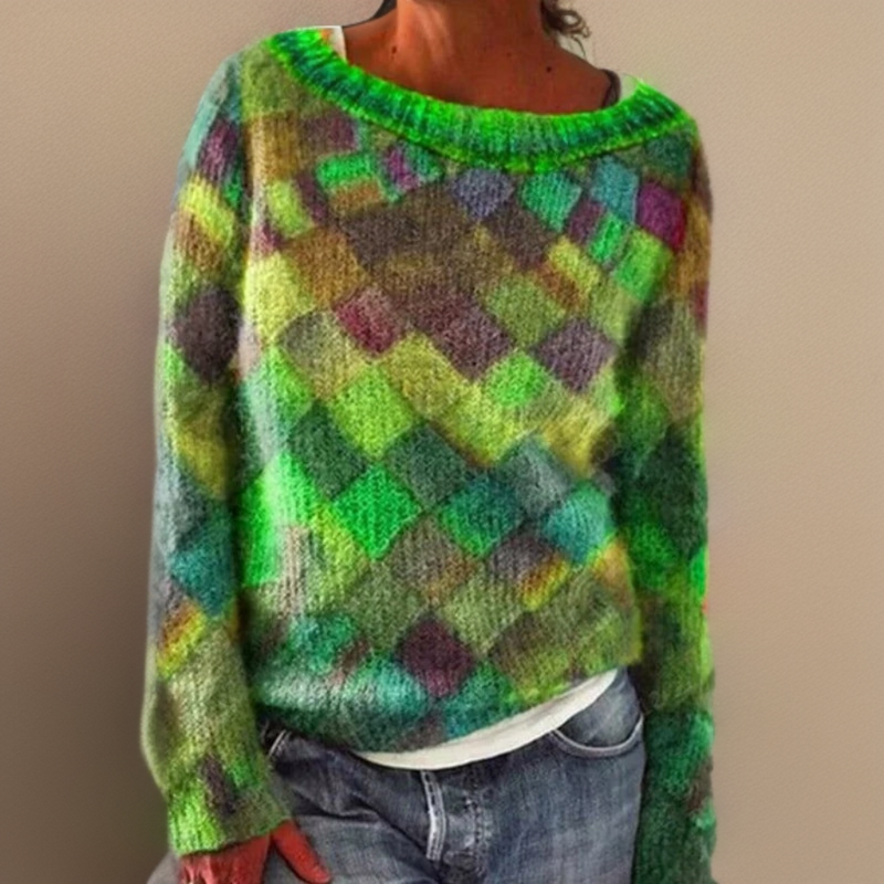 Arielle | Oversized Sweater with Diamond Pattern