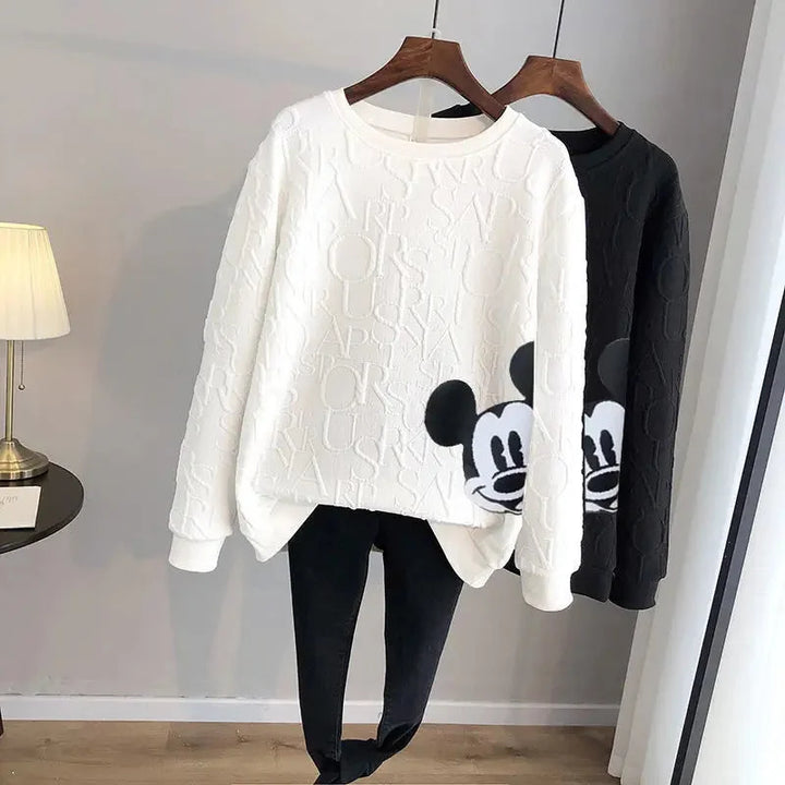 Georgia | Mickey Mouse Print Loose Sweater for Women