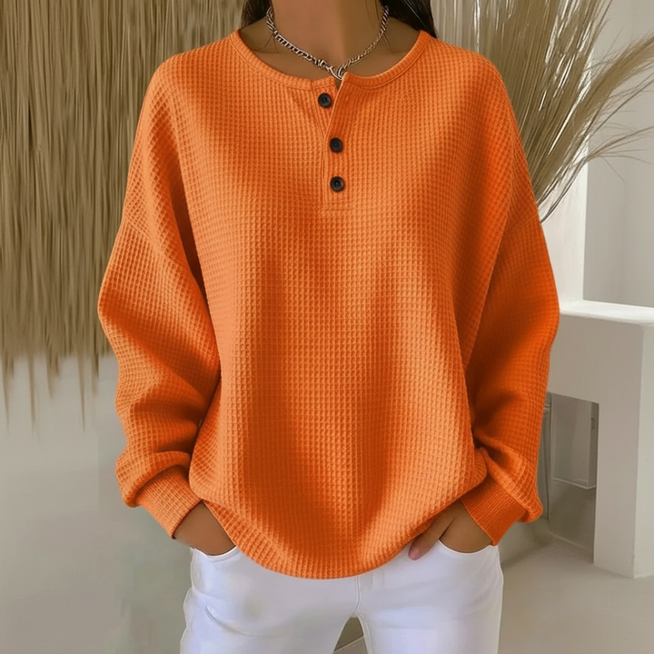Juliane | Modern Cozy Waffle Knit Sweater