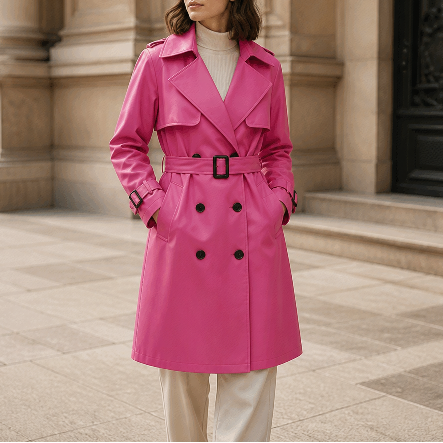 Winterly | Mid-Length Trench Coat – Belted Style for Women