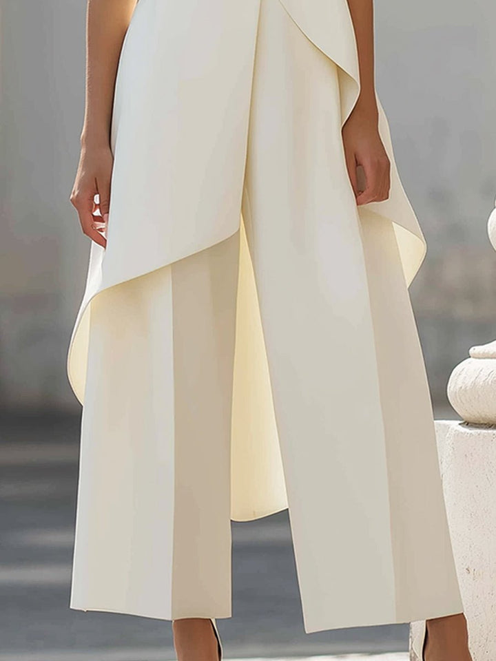 Annika | Asymmetrical High Neck Sleeveless Two-Piece Set
