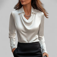 Sophia | Elegant Draped Satin Blouse