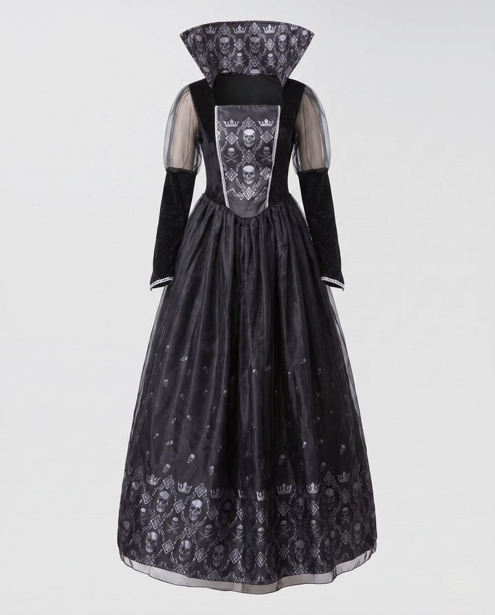Drune | Elegant Halloween Dress – Unique Skull Pattern for Women