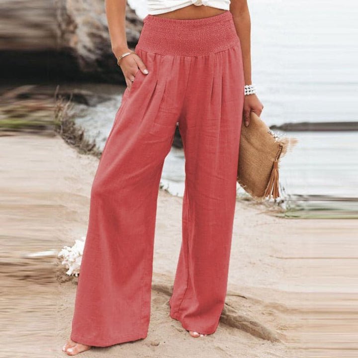 Elena | Mühelos atmungsaktive Leinenhose mit weitem Bein