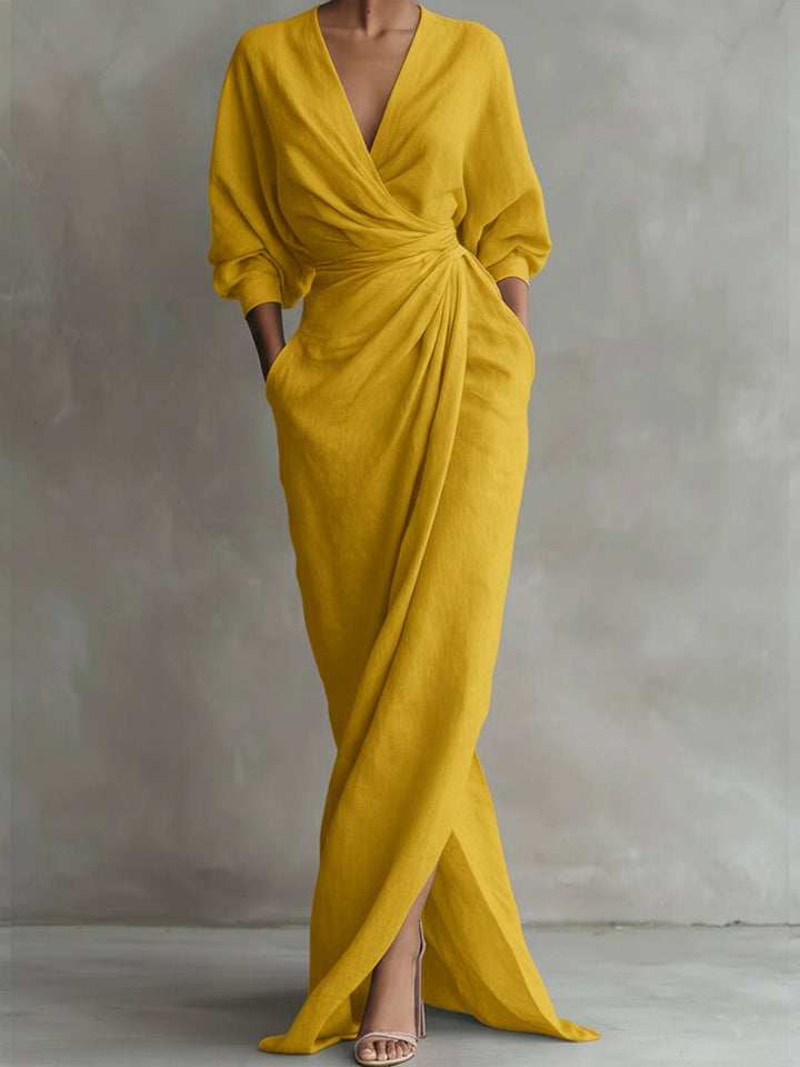 Scarlett | Stylish Wrap Long-Sleeved Maxi Dress