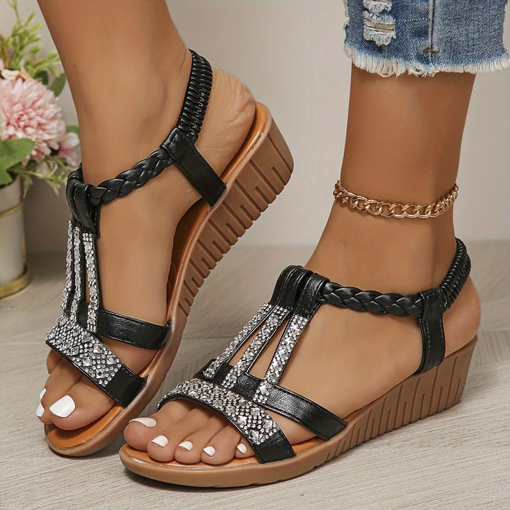 Frieda | Orthopedic Wedge Sandals – Stylish T-Strap Design for Women