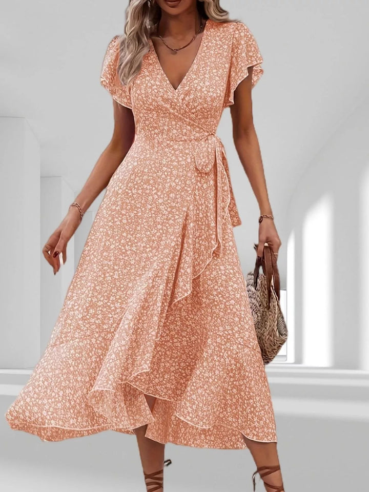 Trudi | Bequemes schmeichelndes V-Ausschnitt-Kleid