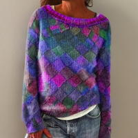 Isla | Cozy Diamond Pattern Knitted Sweater