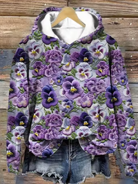 Annett | Schicker und gemütlicher Hoodie aus Floralstrick