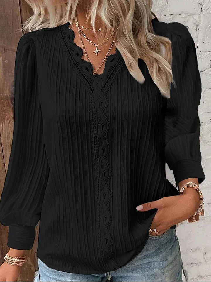 Naomi | Lace-Trimmed Blouse – Timeless Elegance for Women