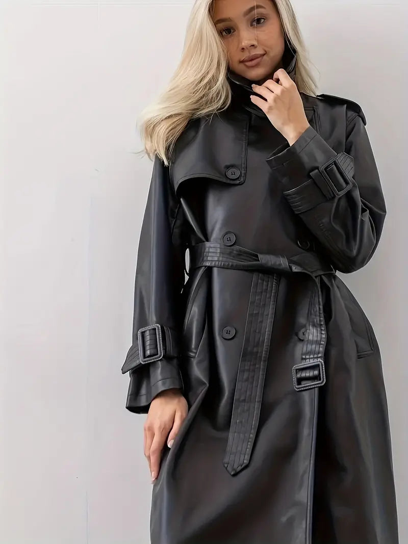Scarlett | Trench coat in ecopelle elegante e lussuoso