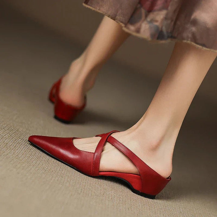 Harper | Mules in pelle – Eleganti con cinturini incrociati e tacco basso da donna