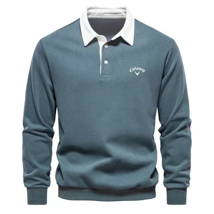 Liam | Eleganter Strickpullover mit kontrastierendem Polokragen