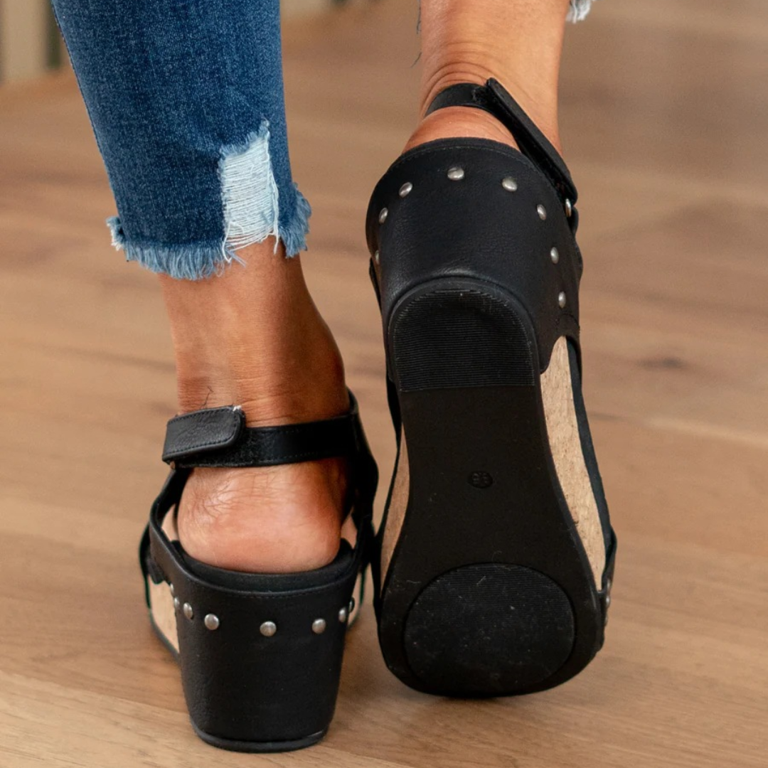 Isla | Sandali ortopedici a cuneo con morbido comfort in suede