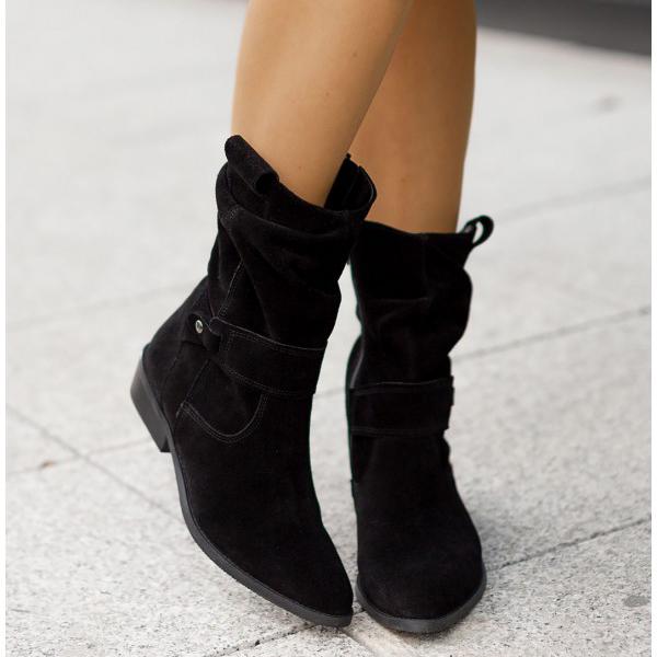Dede | Relaxed-Fit Slouch Ankle Boots with Low Block Heel